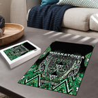 Aotearoa Whakatohea Puzzle Maori Tribal Green Abalone Paua Shell Pattern
