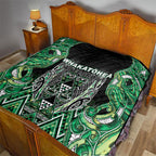 Aotearoa Whakatohea Quilt Maori Tribal Green Abalone Paua Shell Pattern