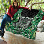 Aotearoa Whakatohea Quilt Maori Tribal Green Abalone Paua Shell Pattern