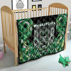 Aotearoa Whakatohea Quilt Maori Tribal Green Abalone Paua Shell Pattern