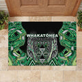 Aotearoa Whakatohea Rubber Doormat Maori Tribal Green Abalone Paua Shell Pattern