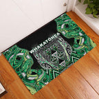 Aotearoa Whakatohea Rubber Doormat Maori Tribal Green Abalone Paua Shell Pattern