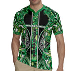 Aotearoa Whakatohea Rugby Jersey Maori Tribal Green Abalone Paua Shell Pattern