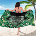 Aotearoa Whakatohea Sarong Maori Tribal Green Abalone Paua Shell Pattern