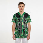 Aotearoa Whakatohea Scrub Top Maori Tribal Green Abalone Paua Shell Pattern