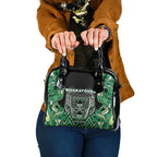 Aotearoa Whakatohea Shoulder Handbag Maori Tribal Green Abalone Paua Shell Pattern