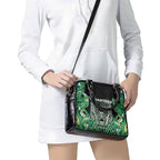 Aotearoa Whakatohea Shoulder Handbag Maori Tribal Green Abalone Paua Shell Pattern