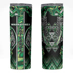 Aotearoa Whakatohea Skinny Tumbler Maori Tribal Green Abalone Paua Shell Pattern