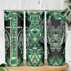 Aotearoa Whakatohea Skinny Tumbler Maori Tribal Green Abalone Paua Shell Pattern