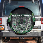 Aotearoa Whakatohea Spare Tire Cover Maori Tribal Green Abalone Paua Shell Pattern