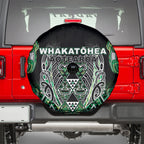 Aotearoa Whakatohea Spare Tire Cover Maori Tribal Green Abalone Paua Shell Pattern