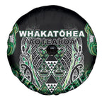 Aotearoa Whakatohea Spare Tire Cover Maori Tribal Green Abalone Paua Shell Pattern