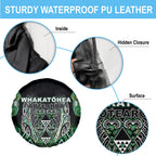 Aotearoa Whakatohea Spare Tire Cover Maori Tribal Green Abalone Paua Shell Pattern