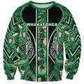 Aotearoa Whakatohea Sweatshirt Maori Tribal Green Abalone Paua Shell Pattern