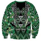 Aotearoa Whakatohea Sweatshirt Maori Tribal Green Abalone Paua Shell Pattern