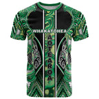 Aotearoa Whakatohea T Shirt Maori Tribal Green Abalone Paua Shell Pattern