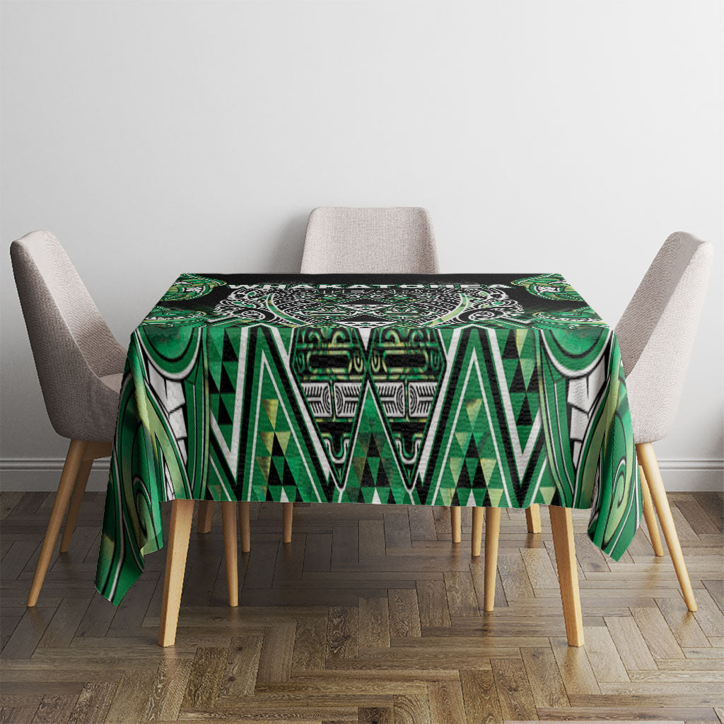 Aotearoa Whakatohea Tablecloth Maori Tribal Green Abalone Paua Shell Pattern