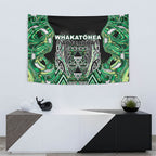Aotearoa Whakatohea Tapestry Maori Tribal Green Abalone Paua Shell Pattern