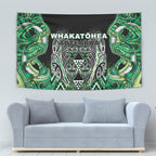 Aotearoa Whakatohea Tapestry Maori Tribal Green Abalone Paua Shell Pattern
