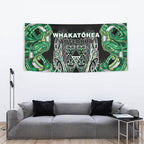Aotearoa Whakatohea Tapestry Maori Tribal Green Abalone Paua Shell Pattern