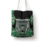 Aotearoa Whakatohea Tote Bag Maori Tribal Green Abalone Paua Shell Pattern