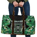 Aotearoa Whakatohea Travel Bag Maori Tribal Green Abalone Paua Shell Pattern