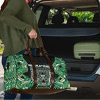 Aotearoa Whakatohea Travel Bag Maori Tribal Green Abalone Paua Shell Pattern