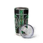Aotearoa Whakatohea Tumbler Cup Maori Tribal Green Abalone Paua Shell Pattern