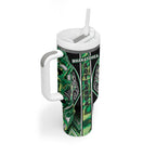 Aotearoa Whakatohea Tumbler With Handle Maori Tribal Green Abalone Paua Shell Pattern