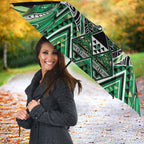 Aotearoa Whakatohea Umbrella Maori Tribal Green Abalone Paua Shell Pattern