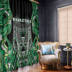 Aotearoa Whakatohea Window Curtain Maori Tribal Green Abalone Paua Shell Pattern