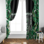 Aotearoa Whakatohea Window Curtain Maori Tribal Green Abalone Paua Shell Pattern