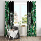 Aotearoa Whakatohea Window Curtain Maori Tribal Green Abalone Paua Shell Pattern