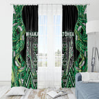 Aotearoa Whakatohea Window Curtain Maori Tribal Green Abalone Paua Shell Pattern