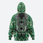 Aotearoa Whakatohea Zip Hoodie Maori Tribal Green Abalone Paua Shell Pattern
