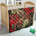 Aboriginal Christmas Quilt Santa Riding Leaping Kangaroo Dot Pattern