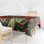 Aboriginal Christmas Tablecloth Santa Riding Leaping Kangaroo Dot Pattern