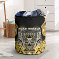 Aotearoa Ngati Whatua Laundry Basket Maori Tribal Gold Paua Shell Pattern