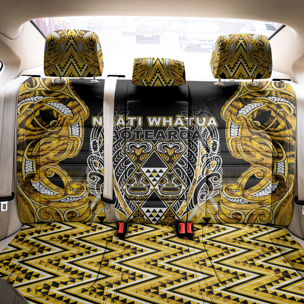 Aotearoa Ngati Whatua Back Car Seat Cover Maori Tribal Gold Paua Shell Pattern