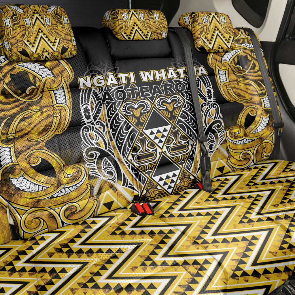 Aotearoa Ngati Whatua Back Car Seat Cover Maori Tribal Gold Paua Shell Pattern