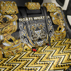 Aotearoa Ngati Whatua Back Car Seat Cover Maori Tribal Gold Paua Shell Pattern