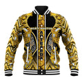 Aotearoa Ngati Whatua Baseball Jacket Maori Tribal Gold Paua Shell Pattern