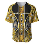 Aotearoa Ngati Whatua Baseball Jersey Maori Tribal Gold Paua Shell Pattern