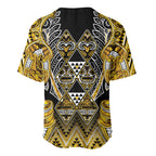 Aotearoa Ngati Whatua Baseball Jersey Maori Tribal Gold Paua Shell Pattern