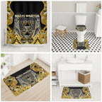 Aotearoa Ngati Whatua Bathroom Set Maori Tribal Gold Paua Shell Pattern
