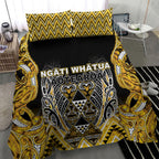 Aotearoa Ngati Whatua Bedding Set Maori Tribal Gold Paua Shell Pattern
