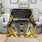 Aotearoa Ngati Whatua Blanket Maori Tribal Gold Paua Shell Pattern