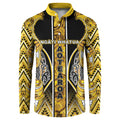 Aotearoa Ngati Whatua Button Sweatshirt Maori Tribal Gold Paua Shell Pattern