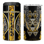 Aotearoa Ngati Whatua 4 in 1 Can Cooler Tumbler Maori Tribal Gold Paua Shell Pattern
