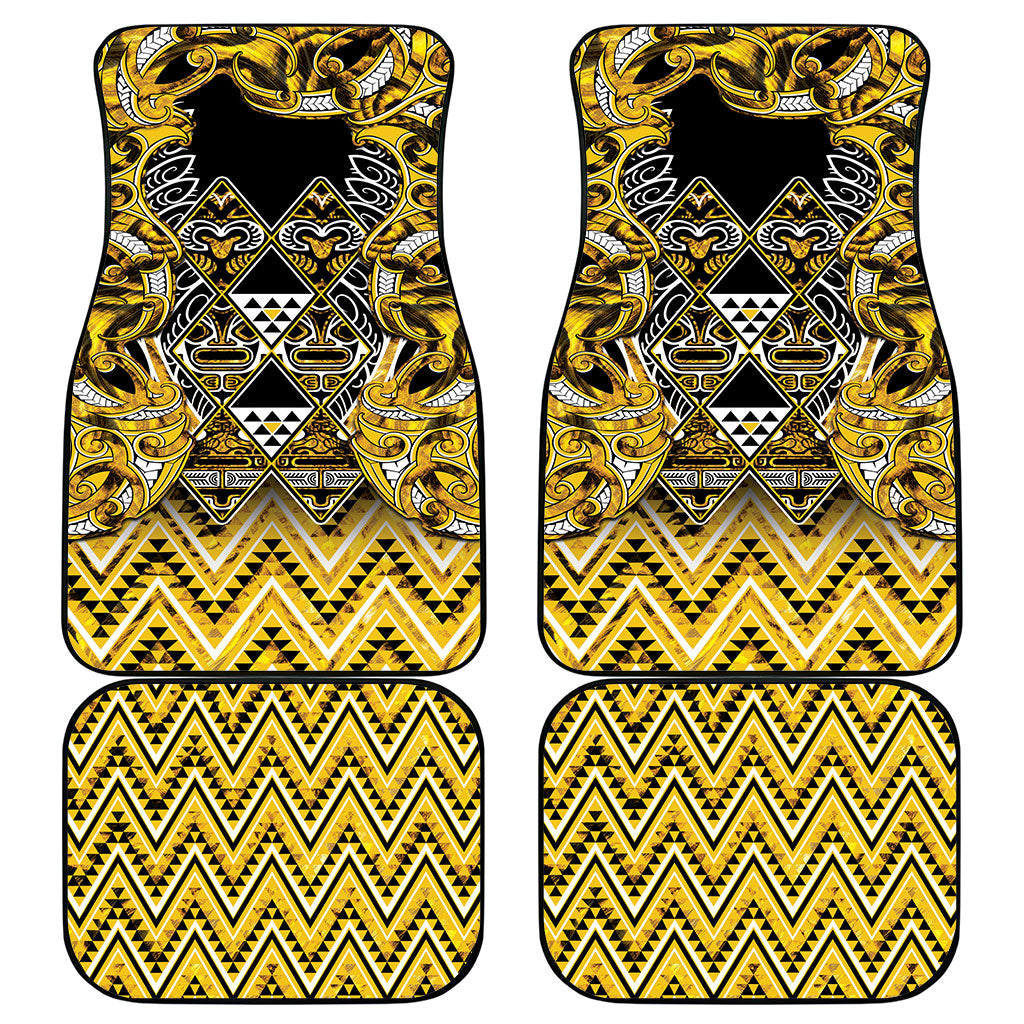 Aotearoa Ngati Whatua Car Mats Maori Tribal Gold Paua Shell Pattern